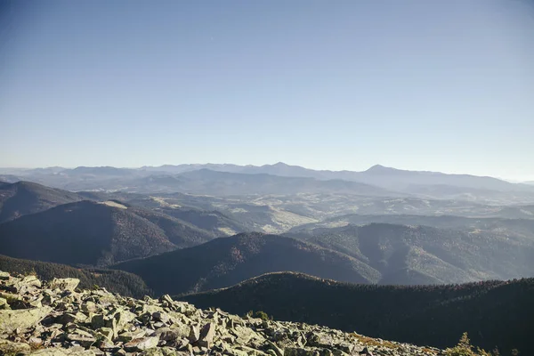 Vista Aérea Belas Montanhas Paisagem Cárpatos Ucrânia — Fotografia de Stock