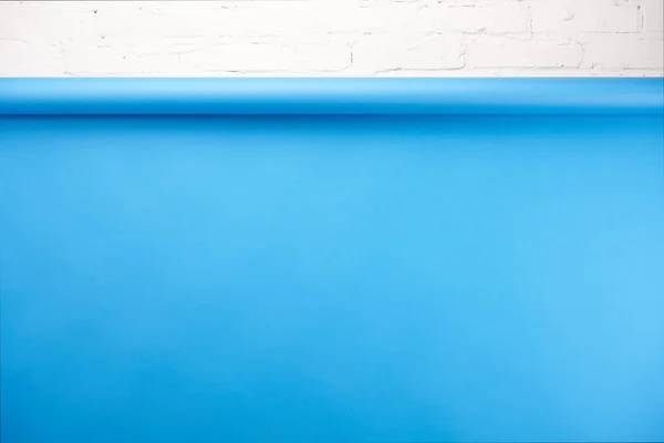 Fundo Azul Brilhante Parede Tijolo Branco — Fotografia de Stock