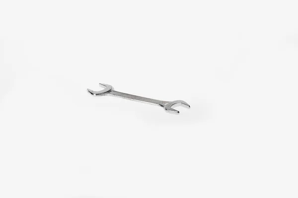 Silver Colored Wrench Tool Isolated White — Stock Photo, Image