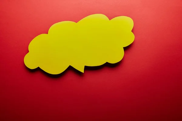 Top View Empty Thought Bubble Red Background — Stock Photo, Image