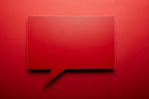 empty speech bubble in red color on red background