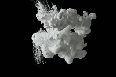 su siyah arka plan üzerine beyaz boya swirls