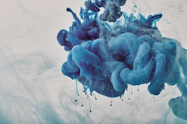 Fundo Com Respingo Tinta Fumegante Azul — Fotografia de Stock