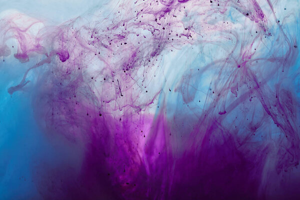 abstract background with purple and blue mixing paint