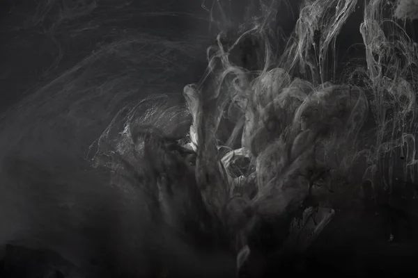Абстрактная Черная Текстура Серыми Гуашью Лакокрасочными Завихрениями — стоковое фото