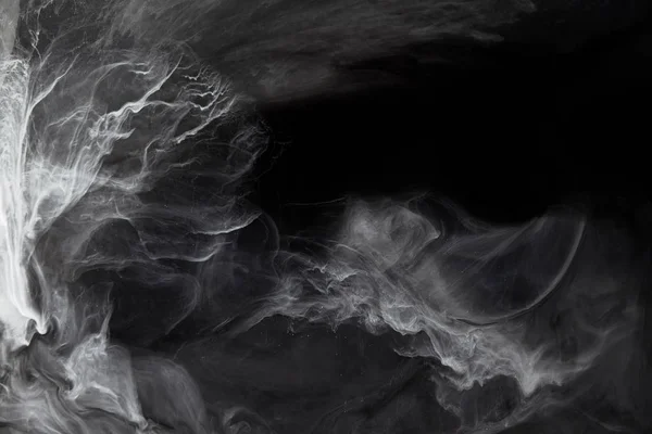Abstract Swirls Grey Paint Black Background — Stock Photo, Image