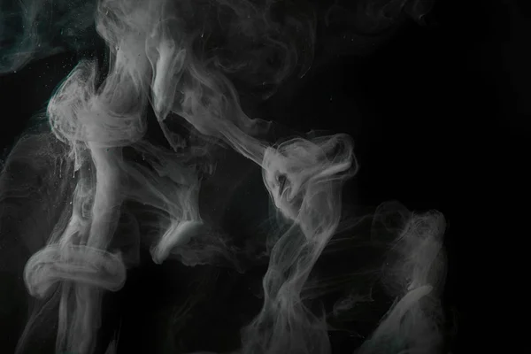 Smoky Grey Swirls Black Background — Stock Photo, Image