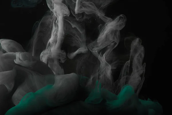 Abstract Dark Background Green Grey Swirls Paint — Stock Photo, Image