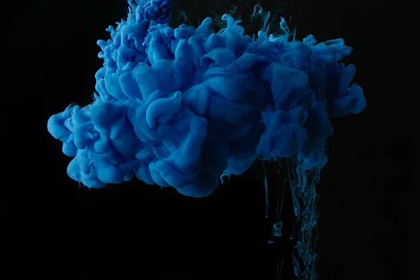 Fond Abstrait Avec Des Tourbillons Bleus Peinture — Photo