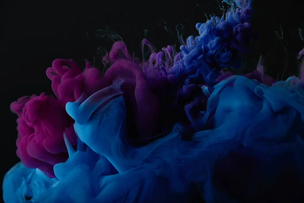 Abstract Dark Texture Blue Purple Swirls Paint — Stock Photo, Image
