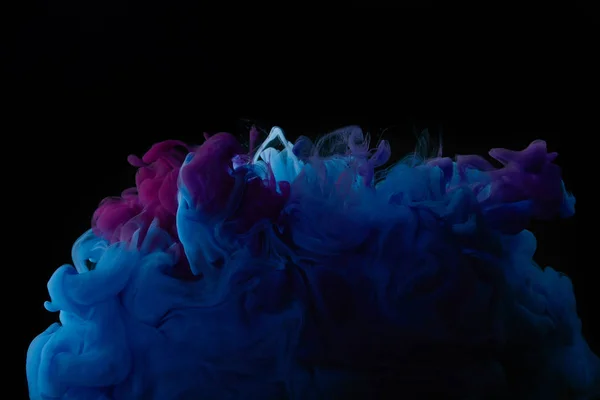 Абстрактный Темный Фон Синим Фиолетовым Вихрями Краски — стоковое фото
