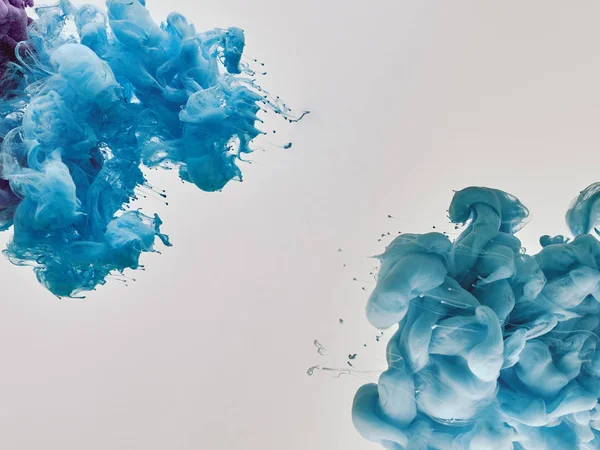 Blue Splashes Paint White Background — Stock Photo, Image