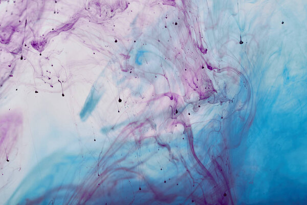 Smoky Background Purple Blue Mixing Swirls Paint Stock Image