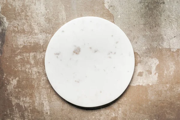 White Ceramic Plate Rustic Background Copy Space — Stock Photo, Image