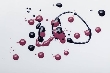 oje gri izole soyut çok renkli damla üstten görünüm