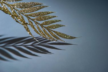 Altın dal süslü glitter ve gölge, Noel arka plan kavramı