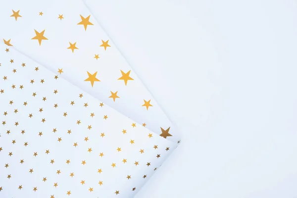 View Festive Paper Decorated Golden Stars Isolated White — Stock Photo, Image