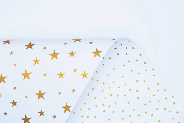 View Festive Paper Decorated Golden Stars Isolated White — Stock Photo, Image