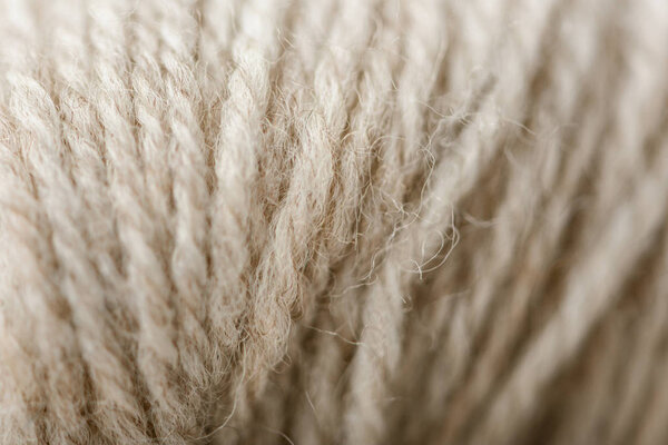 full frame of white yarn as background