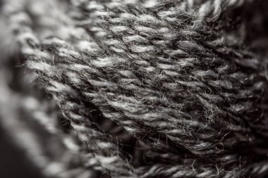 full frame of grey yarn texture as background clipart