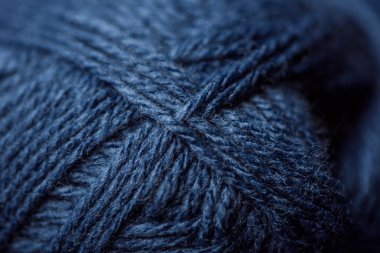 full frame of blue yarn texture as background clipart