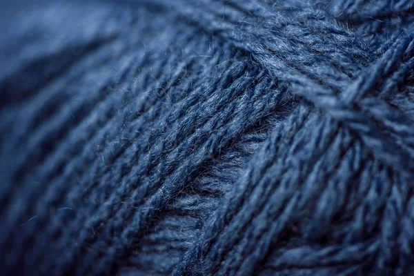 Full Frame Blue Yarn Texture Background — Stock Photo, Image