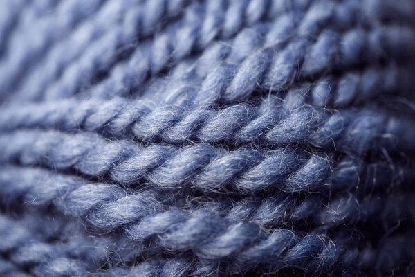 full frame of purple yarn texture as background