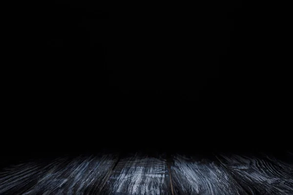 Dunkelgrau Grungy Holzhintergrund Auf Schwarz — Stockfoto