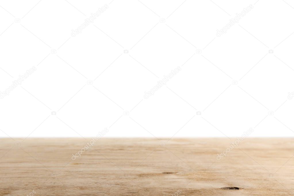 light brown wooden background on white