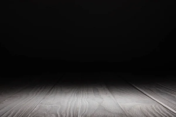 Светло Серый Полосатый Деревянный Фон Черном — стоковое фото