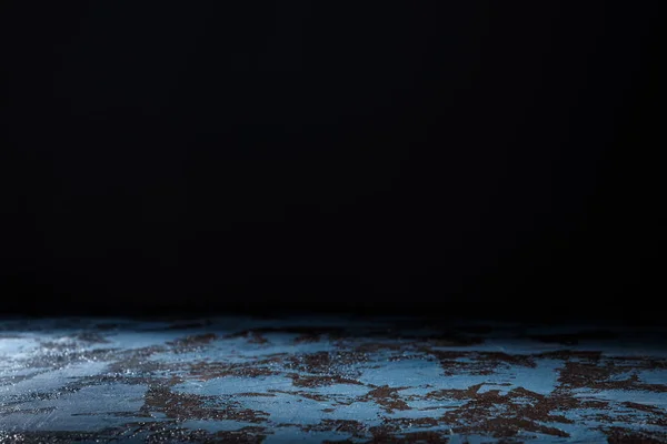 Синий Текстурированный Деревянный Фон Черном — стоковое фото