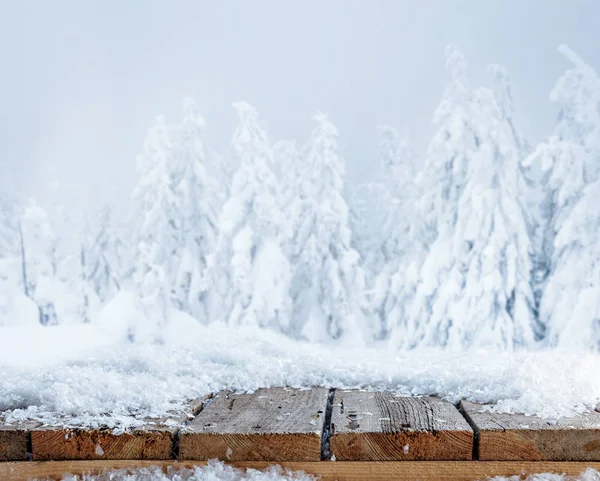 Смугастий Коричневий Дерев Яний Фон Красивих Зимових Лісових Шпалерах — стокове фото
