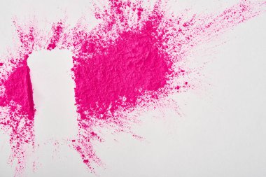 kopya alanı ile beyaz arka plan üzerinde pembe kutsal boya kare boş çerçeve