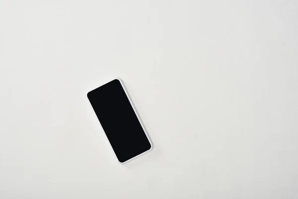 Top View Smartphone Blank Screen White Background — Stock Photo, Image