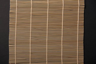 bambu masa mat siyah izole üstten görünüm