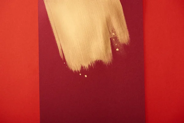 Αφηρημένη Μπορντό Φόντο Χρυσή Πινελιά Που Απομονώνονται Κόκκινο — Φωτογραφία Αρχείου
