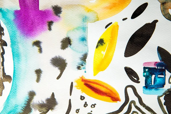 Вид Сверху Абстрактной Разноцветной Акварели — стоковое фото