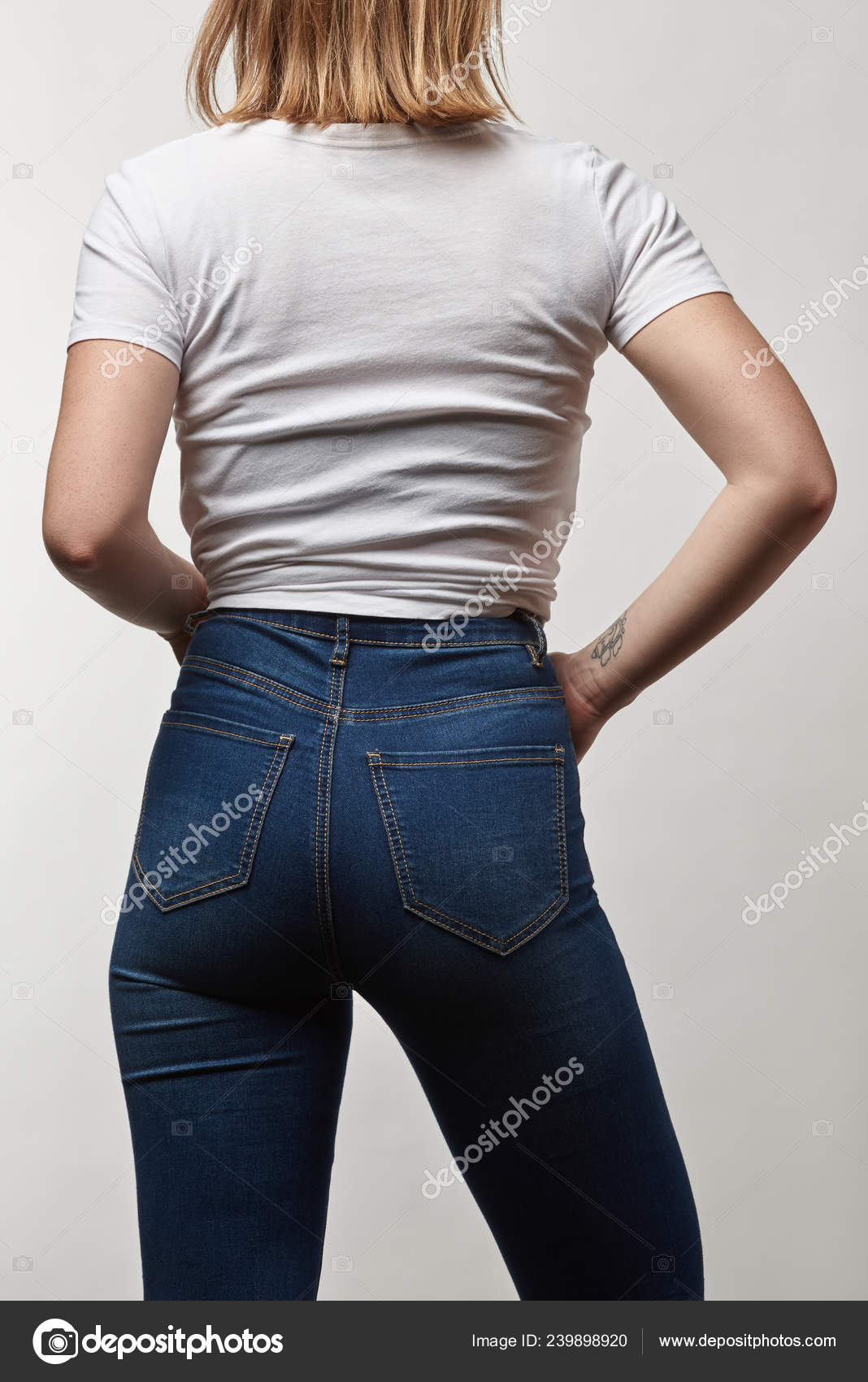 Back View Young Woman Casual White Shirt Copy Space Isolated Stock Photo By C Antonmatyukha 239 Back View Young Woman Casual White Shirt Copy Space Isolated Stock Photo By C Antonmatyukha 239