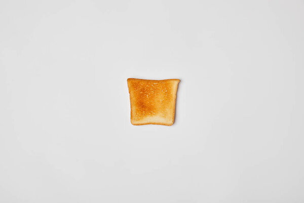 top view of grilled crispy toast on grey background
