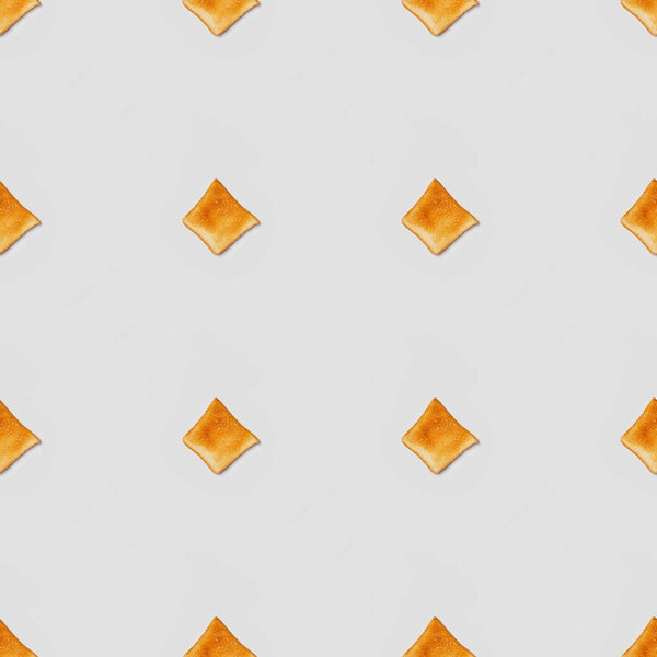  collage of toasts on grey background, seamless background pattern