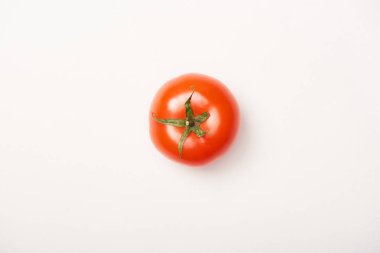 Top view of ripe tomato on white background clipart