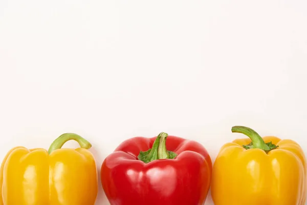 Studio Shot Red Yellow Bell Peppers White Background — Stock Photo, Image