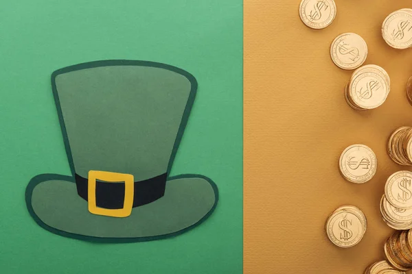 녹색과 주황색 세인트에 모자와 동전의 패트릭 — 스톡 사진