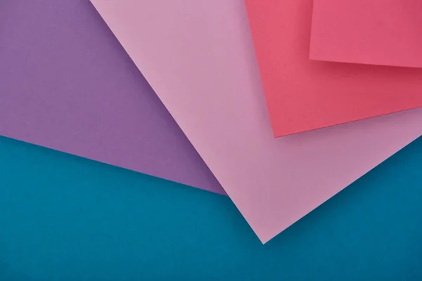 Top View Purple Blue Fuchsia Paper Sheets Copy Space — Stock Photo, Image