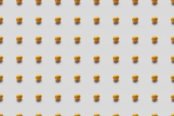 Top View Yellow Bright Lemons Grey Background Seamless Pattern — Stock Photo, Image