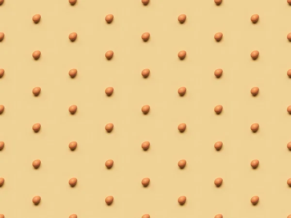 Organic Brown Eggs Yellow Background Seamless Pattern — Stock Photo, Image