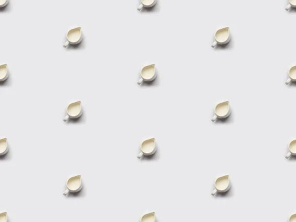 Collage Milk Jars Grey Background Seamless Pattern — Stock Photo, Image