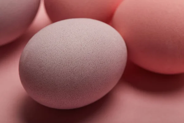 Selective Focus Painted Easter Eggs Pink Background — Stock Photo, Image