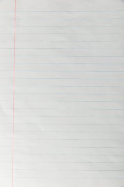 boş çizgili kağıt sayfasının Üstten Görünüm 