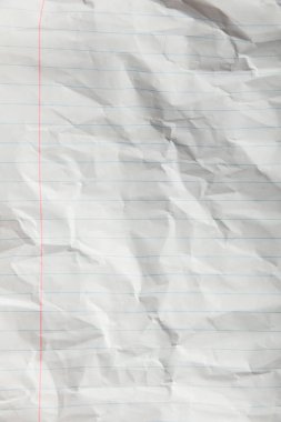 top view of blank lined crumpled page  clipart